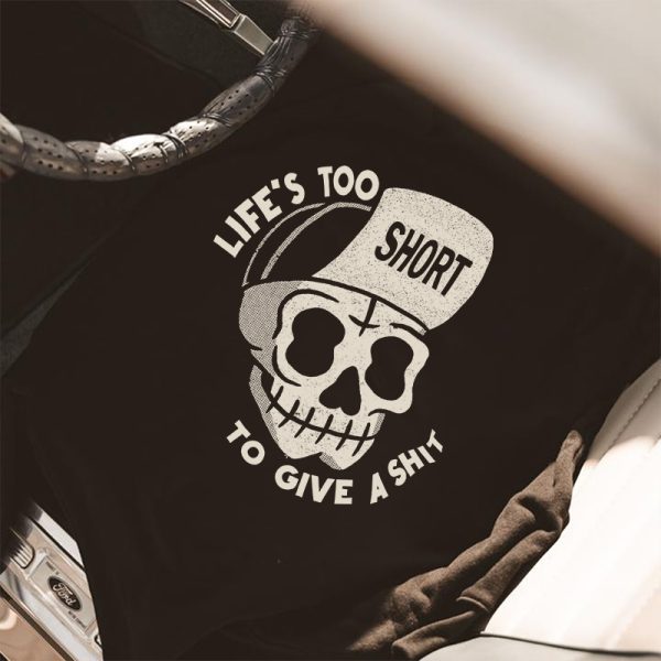 Life's Too Short To Give A Shit Printed Casual Men's Loose Hoodie