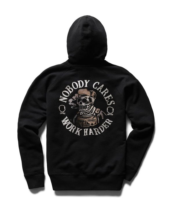 Nobody Cares Work Harder Skull Printed Casual Men's Hoodie